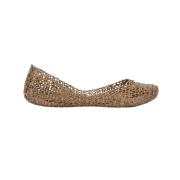 Melissa Glitter Ballerina Skor Beige, Dam