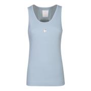 Givenchy Blå Ribbstickad Tank Top Blue, Dam