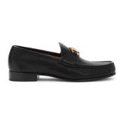 Valentino Garavani Svart läder Loafer skor Black, Herr