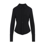 Sportmax Elegant Candido Skjorta i Svart Black, Dam