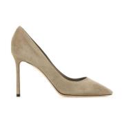 Jimmy Choo Taupe Grå Stilettklack Platta Skor Beige, Dam