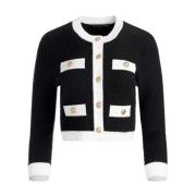 Alice + Olivia Svart Kort Jacka med Fickor i Faux Black, Dam