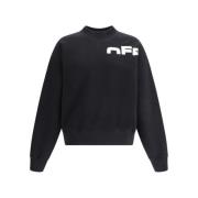 Off White Minimalistisk Skate Sweatshirt Black, Herr