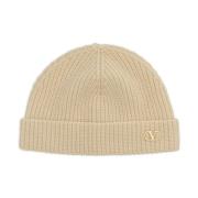 Valentino Garavani Beige Cashmere VLogo Cap Beige, Herr