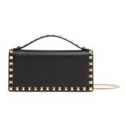 Valentino Garavani Nitar Svart Läder Crossbody Väska Black, Dam