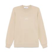 Stone Island Beige Ribbed Crew Neck Sweater Beige, Herr