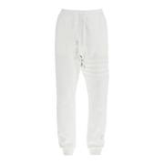 Thom Browne Randig bomulls sweatpants White, Dam