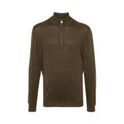 Kiton Grön Mélange High-Neck Tröja Green, Herr