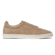 Brunello Cucinelli Beige Läder Almond Toe Sneakers Brown, Herr