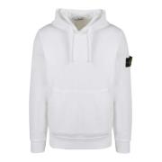 Stone Island Klassisk Logohoodie med Emblem White, Herr