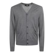 Dsquared2 Grå Stickad Tröja Sweater Aw24 Gray, Herr