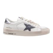 Golden Goose Vita lädersneakers med grå stjärna White, Herr