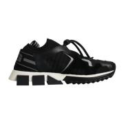 Dolce & Gabbana Svart & Vit Logo Print Sneakers Black, Herr