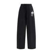 MM6 Maison Margiela Kontrasterande Monogram Wide-Leg Sweatpants Black,...