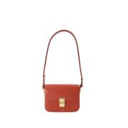 A.p.c. Röd Läder Crossbody Väska Grace Red, Dam