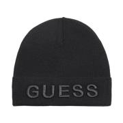 Guess Ull Logo Beanie - Svart Black, Herr