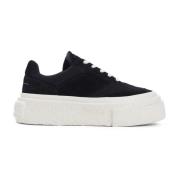 MM6 Maison Margiela Svarta lädersneakers Black, Dam