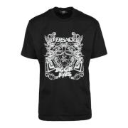 Versace Bomull T-shirt Kollektion Black, Herr