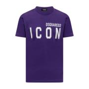 Dsquared2 Ikon Print Logo T-shirt Purple, Herr