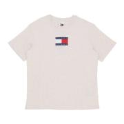 Tommy Hilfiger Avslappnad Melange Flag Tee i Vit Beige, Dam