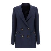 Blazé Milano Marin Ull Blazer Elegant Mångsidig Stil Blue, Dam