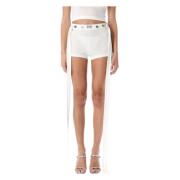 Jean Paul Gaultier Vita Shorts med Ribbad Design White, Dam