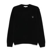 Maison Kitsuné Räv Motiv Svart Tröja Black, Dam