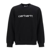 Carhartt Wip Sweatshirt med broderad logotyp Black, Herr