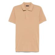 Tom Ford Bomull Polo Skjorta med Piquet Design Beige, Herr