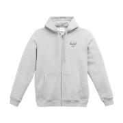 Herschel Bomull Basic Zip Hoodie för Män Gray, Herr