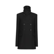 Chloé Skräddarsydd ull gabardin peacoat Black, Dam