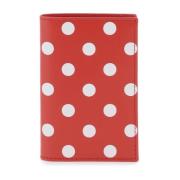 Comme des Garçons Polka-Dot Läder Bifold Plånbok Red, Herr