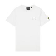 Lyle & Scott Broderad Bomull T-shirt White, Herr