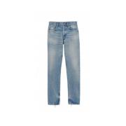 Saint Laurent Avslappnad denim jeans med rak passform Blue, Herr