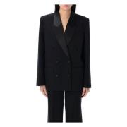 Anine Bing Svart Ull Ross Blazer Jacka Black, Dam