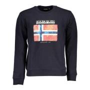 Napapijri Blå Långärmad Sweatshirt med Logotyptryck Blue, Herr