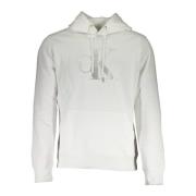 Calvin Klein Hoodie Vit Långärmad Kontrasttryck White, Herr