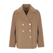 Max Mara Dubbelknäppt kamelullrock Brown, Dam