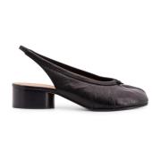 Maison Margiela Ikoniska Tabi Läder Slingback Klackar Black, Dam