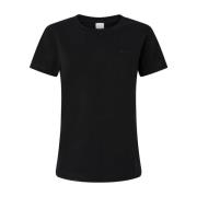 Pinko Svart Crew Neck T-shirts och Polos Black, Dam