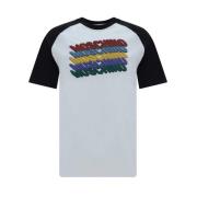 Moschino Multifärgad Monogram Bomull T-shirt Normal passform White, He...