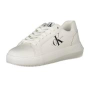 Calvin Klein Sportiga vita sneakers med kontrastdetaljer White, Dam