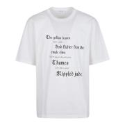 Alexander McQueen Vit T-shirt med kontrasttryck White, Herr