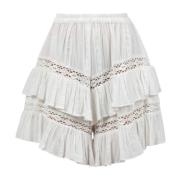 Jucca Volang Creponne Shorts med Spetsinsatser White, Dam