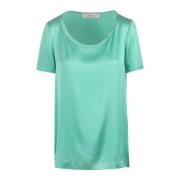 Jucca Sidens T-shirt med rund hals Green, Dam