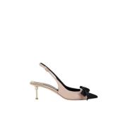 Elisabetta Franchi Satinrosett Läderklackar Multicolor, Dam