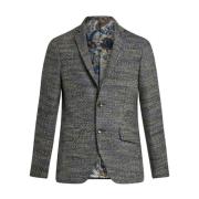 Etro Marinblå Ull Blazer Ytterkläder Blue, Herr