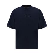 Marni Monogram Bomull T-shirt med Mönster Black, Herr