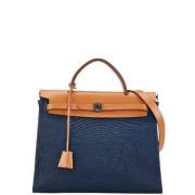 Hermès Vintage Pre-owned Canvas handvskor Blue, Dam