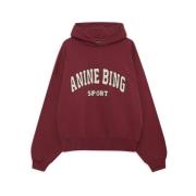 Anine Bing Oversized Sweatshirt i Mörkröd Red, Dam